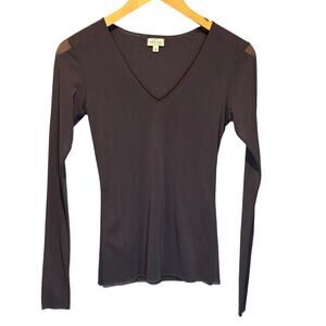 Petit Pois by Viviana G Gray Long Sleeve Y2K Mesh Top - size Small
